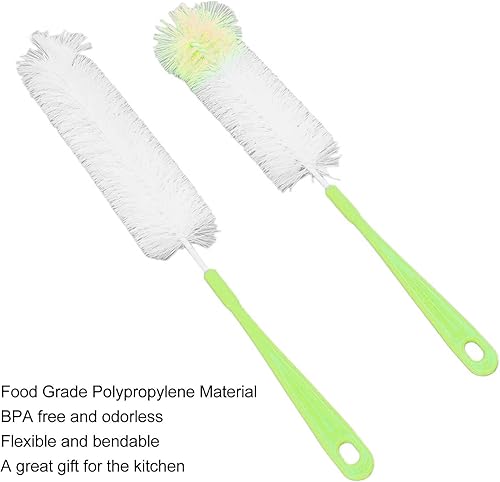 Miniatura 4 de Paquete de 5 limpiadores de cepillos de botellas, limpiador de botellas de mango largo, limpiador de cepillo para popote, juego de cepillos de