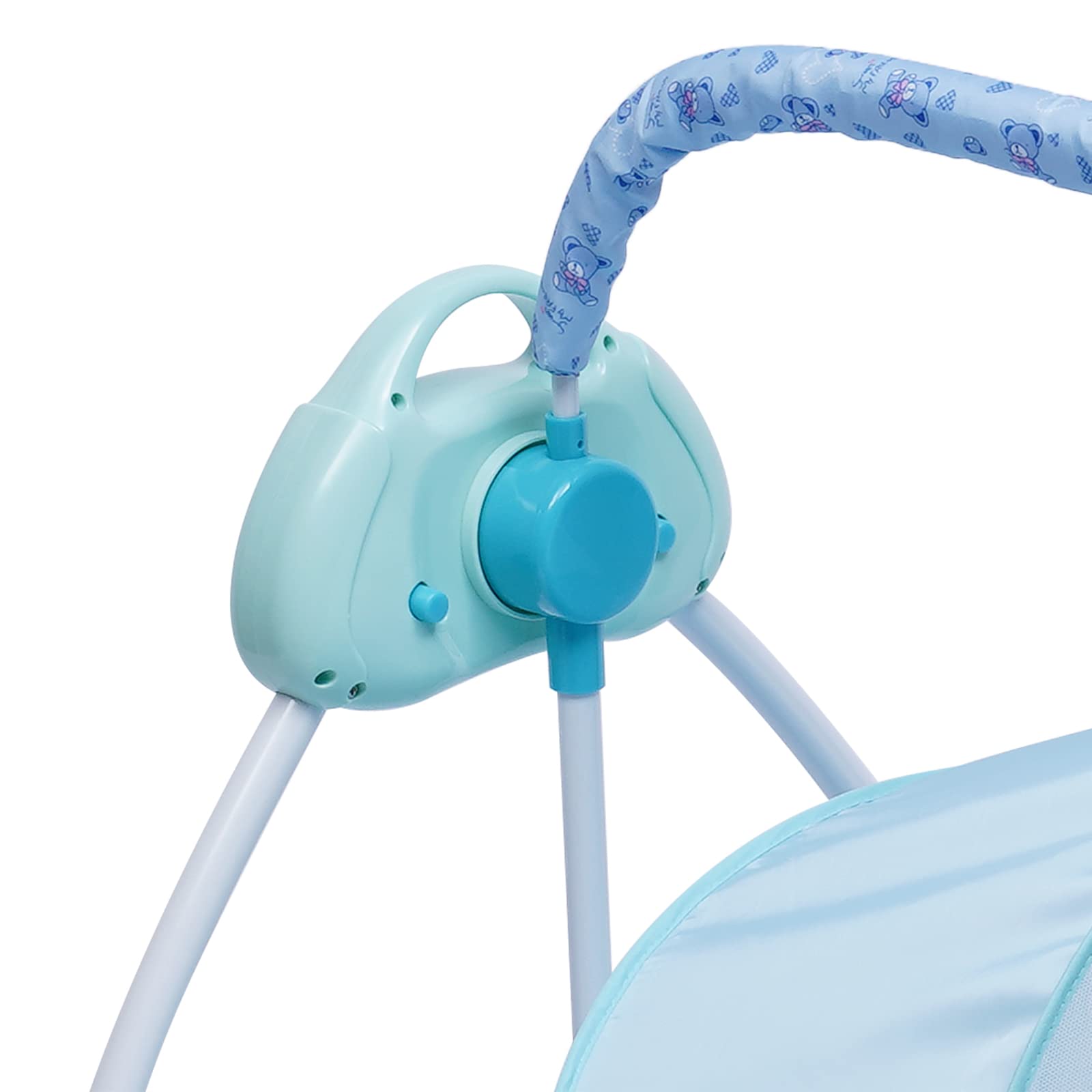 ÉLectrique Bluetooth Intelligent Lit Cododo Bebe, Lit BéBé ÉLectrique, BalançOire Automatique, Lit BéBé 5 Vitesses, Fonction De Minuterie, BalançOire Avec Jouets Moustiquaire, Pour 0 à 18 Mois (Bleu)