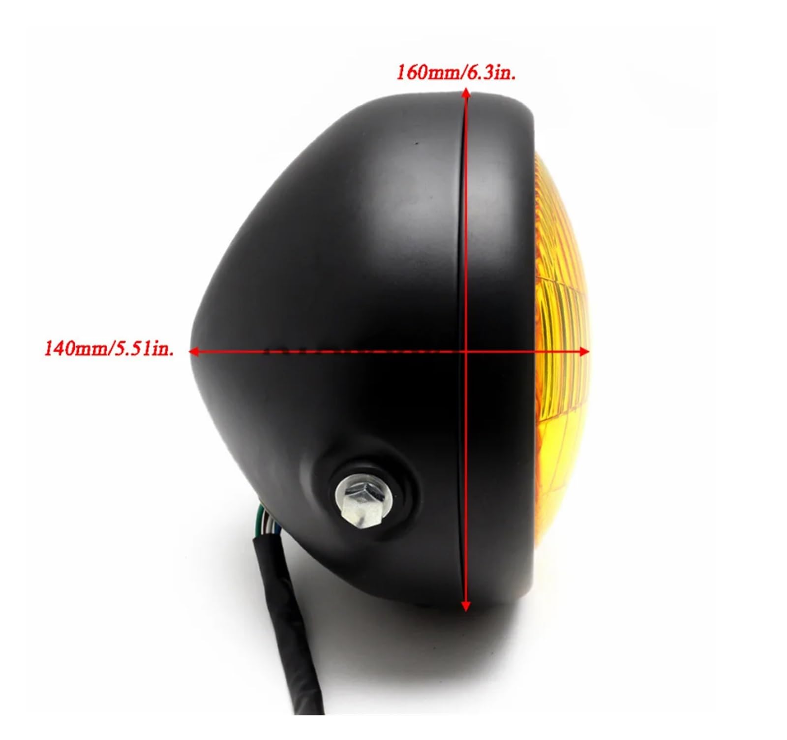 Gruppo Ottico Anteriore Moto Faro Anteriore Alogeno Da 35 W Con Griglia Metallica Retrò Per Moto Kit Maschera Staffa Faro(2)