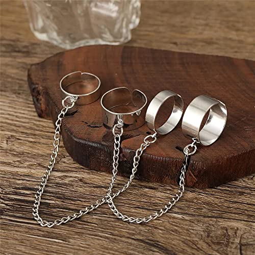 Gold-Toned Chain Rings Set