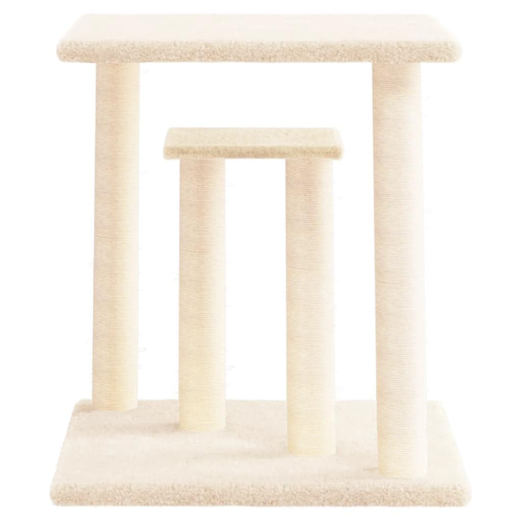 ShGaxin Słupki do drapania dla kota z kremowymi platformami 50 cm drapak dla kota, drapak dla kota, akcesoria dla kotów, wieża dla kotów, rozrusznik dla kotów, domek dla kota
