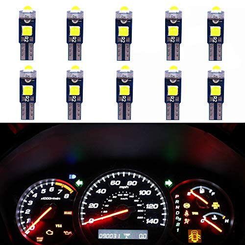 WLJH Pack 10 Bombillas Led T5 Mini 3030SMD Blanco miniatura 1