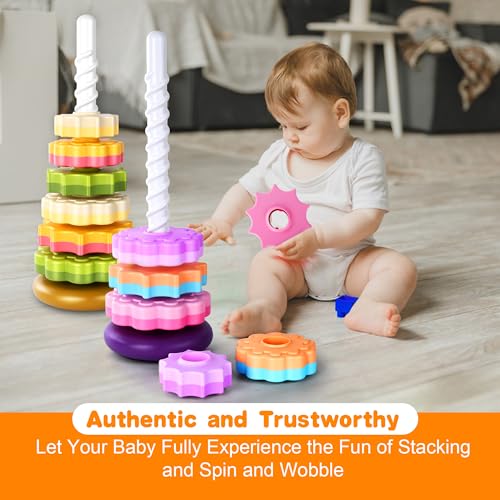 Image of Stacking Toys for Toddlers 1-3,Stacking Cups,Autism Sensory Stacking Rings Baby Toy