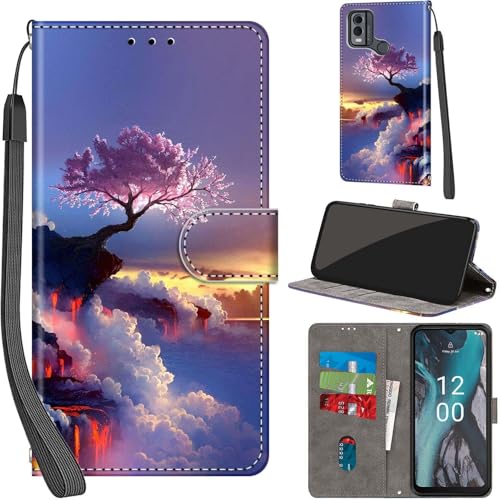 PHINIENLAND Flip Phone Case For Nokia C32 / C22 PU Leather Landscape
