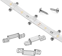 Vista 1 de Threetwofour Paquete de 100 soportes de montaje de tira de luz, fijación de doble cara, 202 tornillos incluidos, para tubo de silicona IP67/68