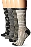 Wool IQ Women's Merino Wool Trail Crew Sock 4-pack, Black/Gray Multi, 9-11