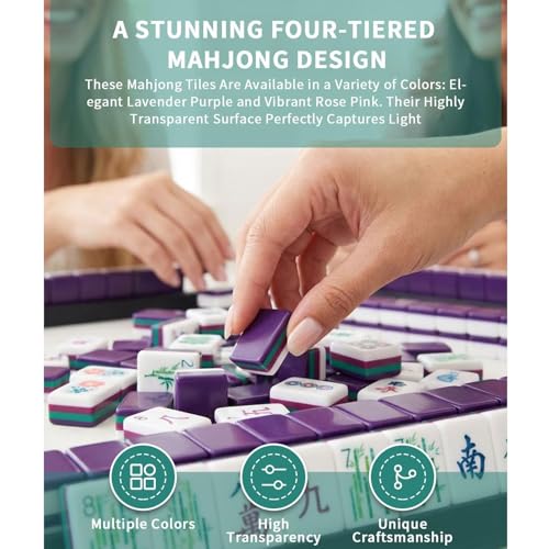 4 Layer Mahjong Tiles, 160 Piezas Acrílico con Bolsa miniatura 2