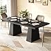 LITTLE TREE Dining Table for 4-6 People, Wooden Table, Rectangle Furniture with Heavy Duty Legs, Modern Kitchen Table for Home, Dining Room, Black