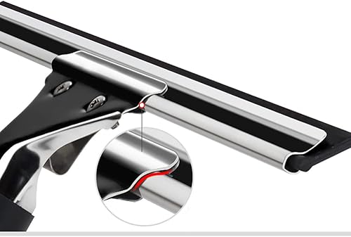 Miniatura 2 de Escobilla de vidrio negra de 14 pulgadas para limpieza de ventanas, herramienta de limpieza de hogar multiusos para parabrisas de automóvil, espejo,