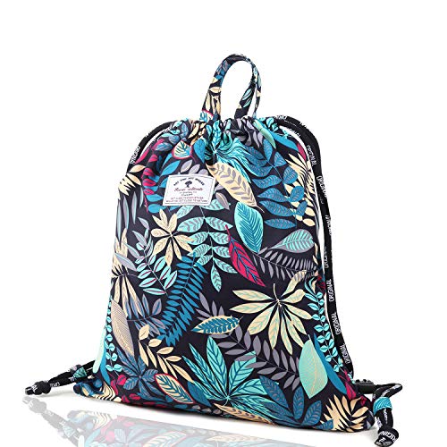 Drawstring Backpack Original Floral Leaf Tote Bags Sackpack for Shopping Yoga Gym Hiking Swimming Travel Beach 2 Sizes&20 Patterns - Thumbnail 3