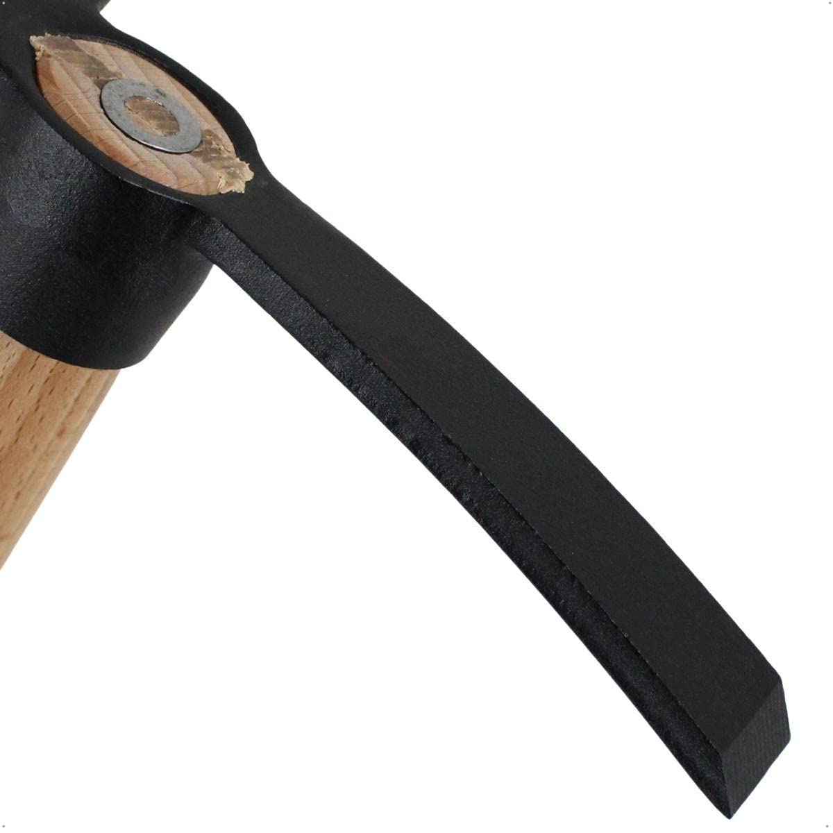 Kleinhacke aus Stahl mit 47 cm Holz-Griff und Aufhängeloch, Gesamtlänge 50 cm, Arbeitsbreite schmales Blatt 2,5 cm; breites Blatt 6 cm - Gartenhacke, Kombihacke, Gartenwerkzeug
