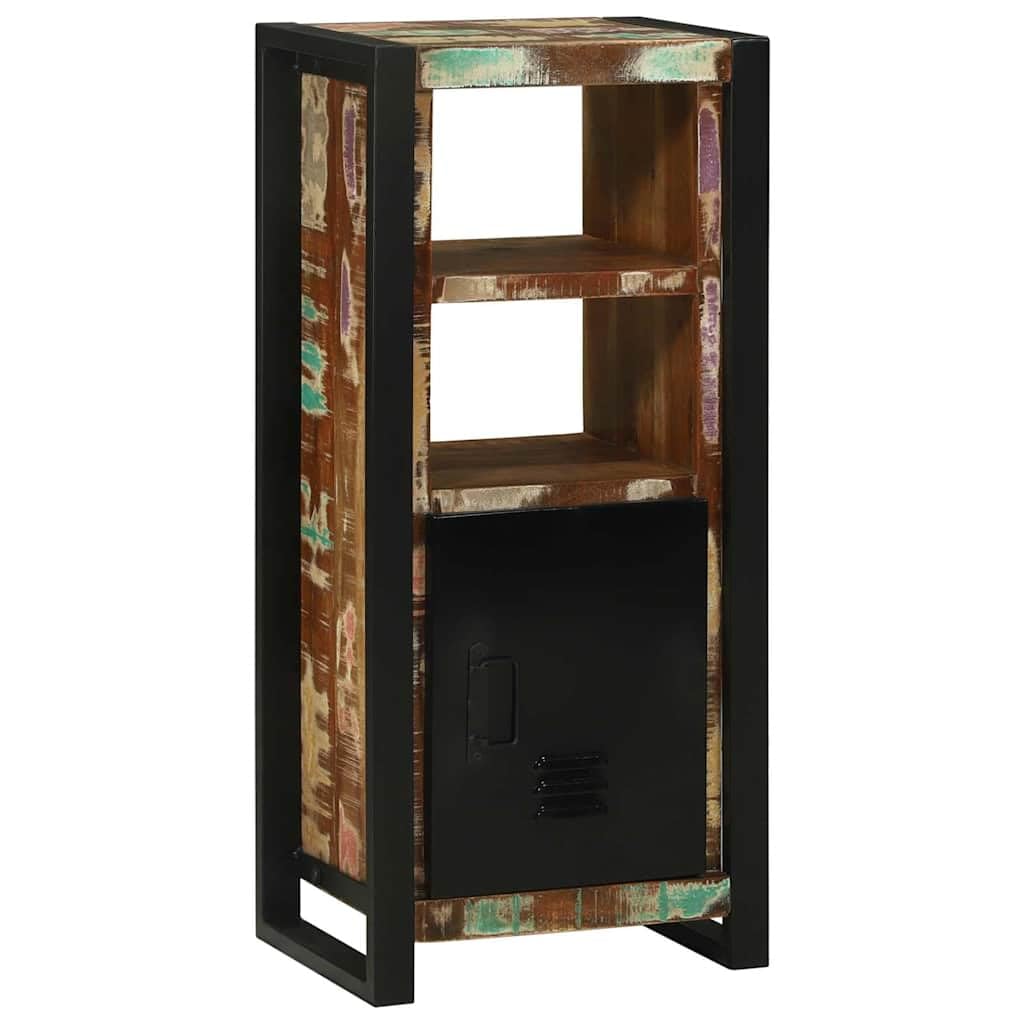 Armoire de salle de bain, marron, 40 x 30 x 90 cm, en bois massif recyclé, étroite, petite, avec étagère, design moderne et durable, pour salle de bain, cuisine, couloir
