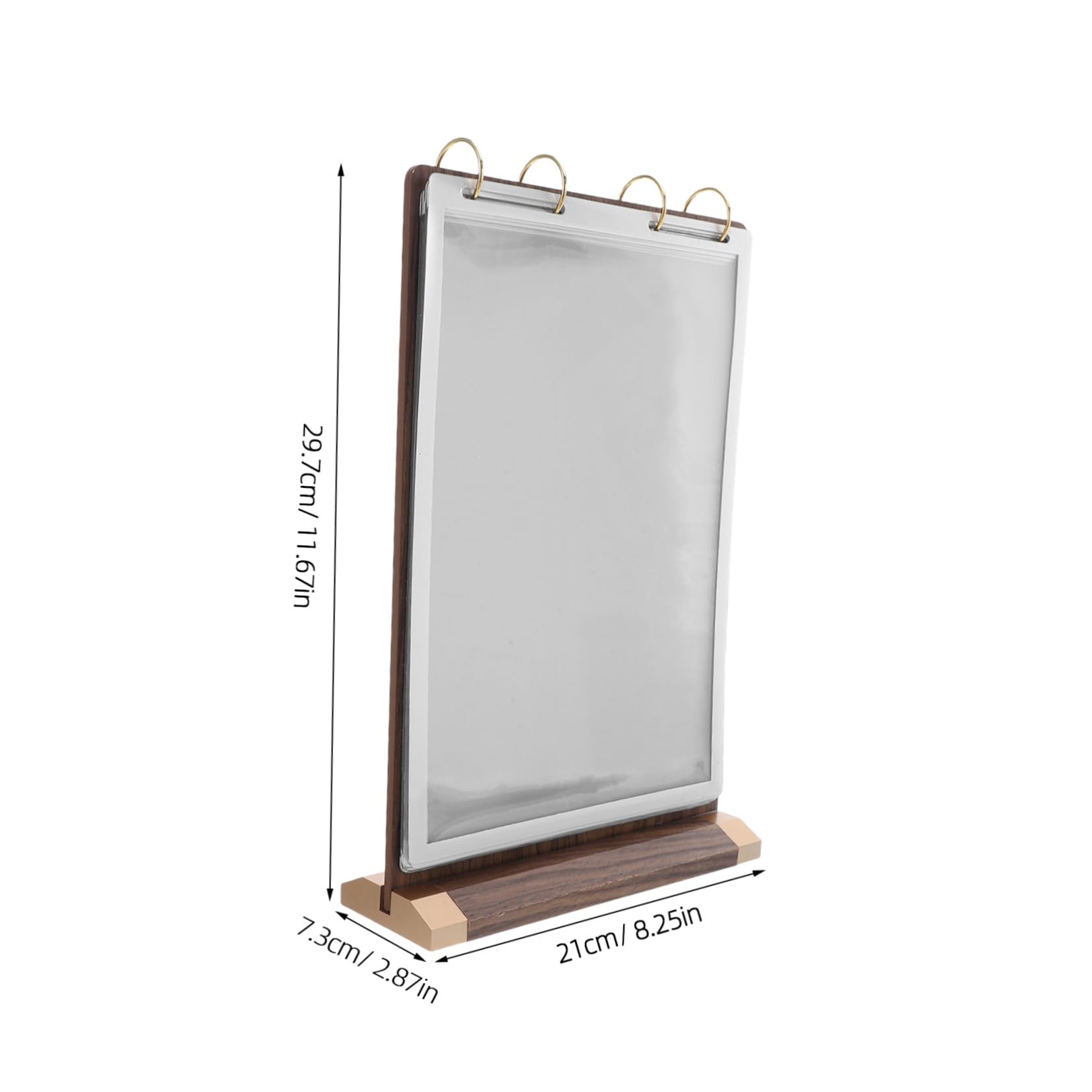 ABOOFAN Soporte para Menús de Mesa de Nogal Natural Exhibidor de Cartas con Base de Madera Páginas Doble Cara Porta Carteles para Restaurantes y Bares