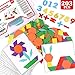 Lewo 203 PCS Puzzle di Legno Pattern Blocchi di Legno Puzzle di Forma Geometrica Giocattoli Educativi Precoci Classici Tangram per Bambini con 15 Carte Modello a Doppia Faccia