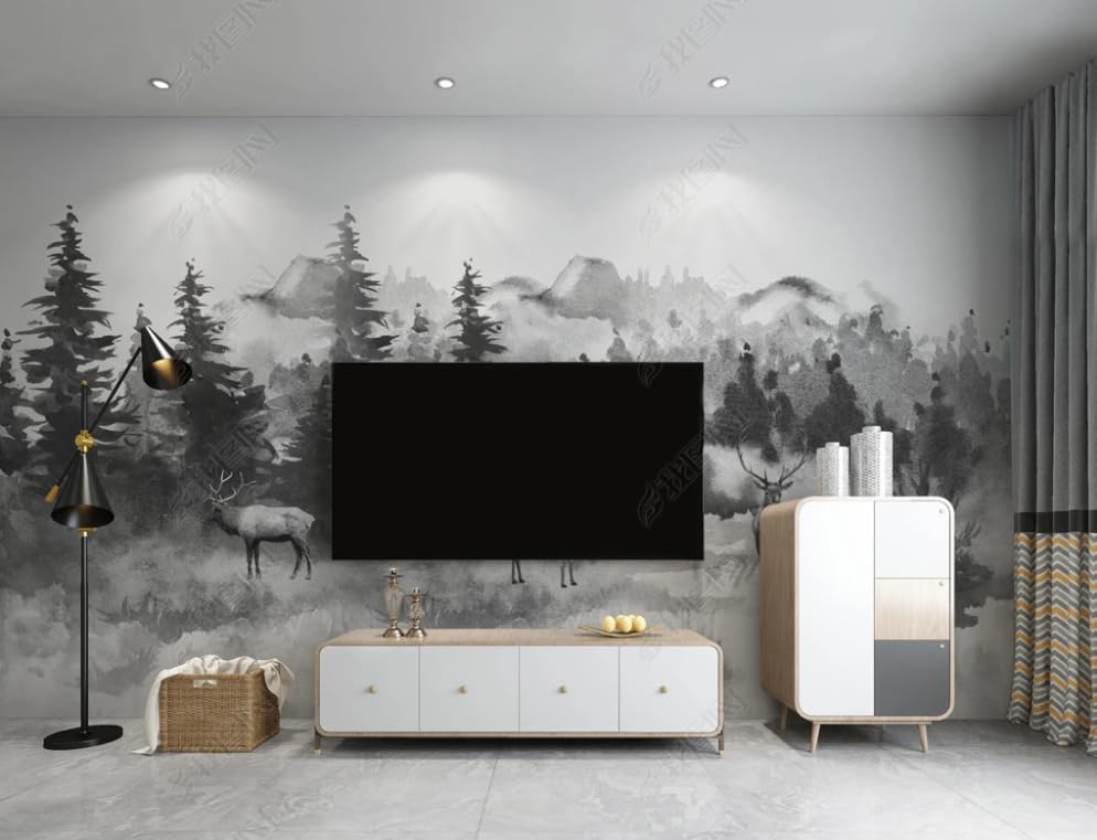 Papier peint intissé deer forest poster géant pour décoration murale restaurant et chambre