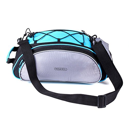 Roswheel Cycling Bicycle Bike Rack Bag Blue Seat Cargo Bag Rear Pack Trunk Pannier Handbag Back Frame Pannier Backseat Bag Outdoor - Thumbnail 2
