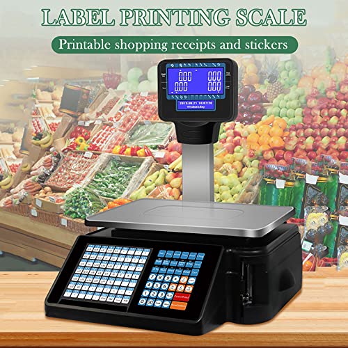 Báscula registradora comercial con pantalla y etiqueta, 30 Kg miniatura 2