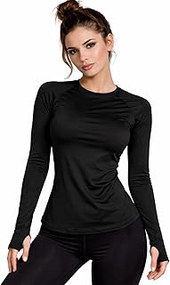 ATLIES Women Black Full Sleeve Thumb Hole Activewear Top|Women Long Sleeve Athletic Training Topwear|Black Body Fit Sports... Price In India
