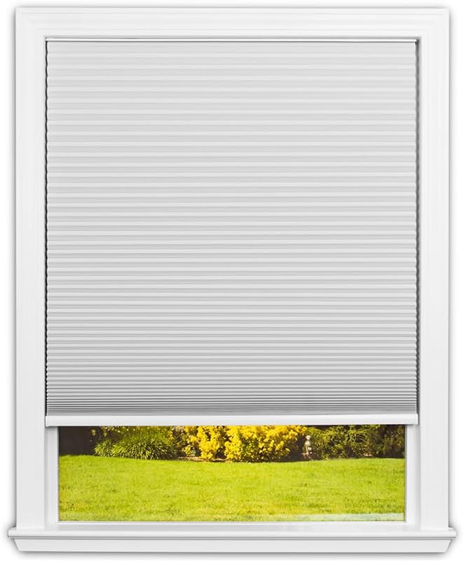 Redi Shade No Tools Easy Lift Trim-at-Home Cordless Cellular Blackout Fabric White, 30 in x 64 in, (Fits windows 19 - in)