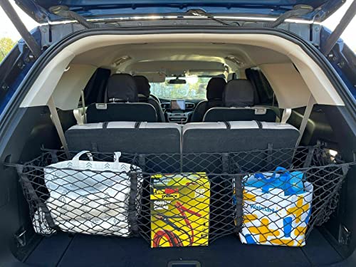 Eaccessories Ea Trunk Organizer Cargo Net For Ford Explorer 2020-2023 – 3 Pockets Cargo Net For Suv - Premium Mesh Car Trunk Organizer Vehicle Carrier Storage - Compatible With Ford Explorer #TOP1