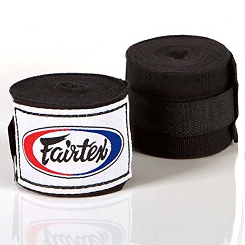 Fairtex Bandagen, halb-elastisch, 4.5 m, schwarz, Hand Wraps, MMA, Muay Thai