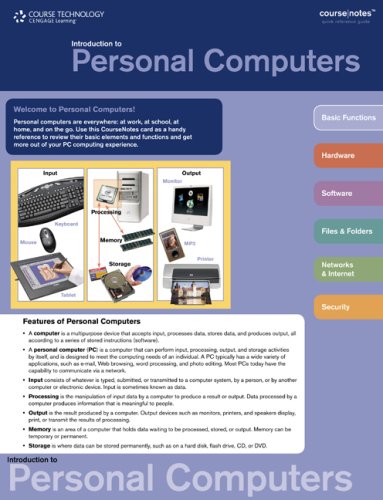 Introduction to Personal Computers Coursenotes: Quick Reference Guide ...