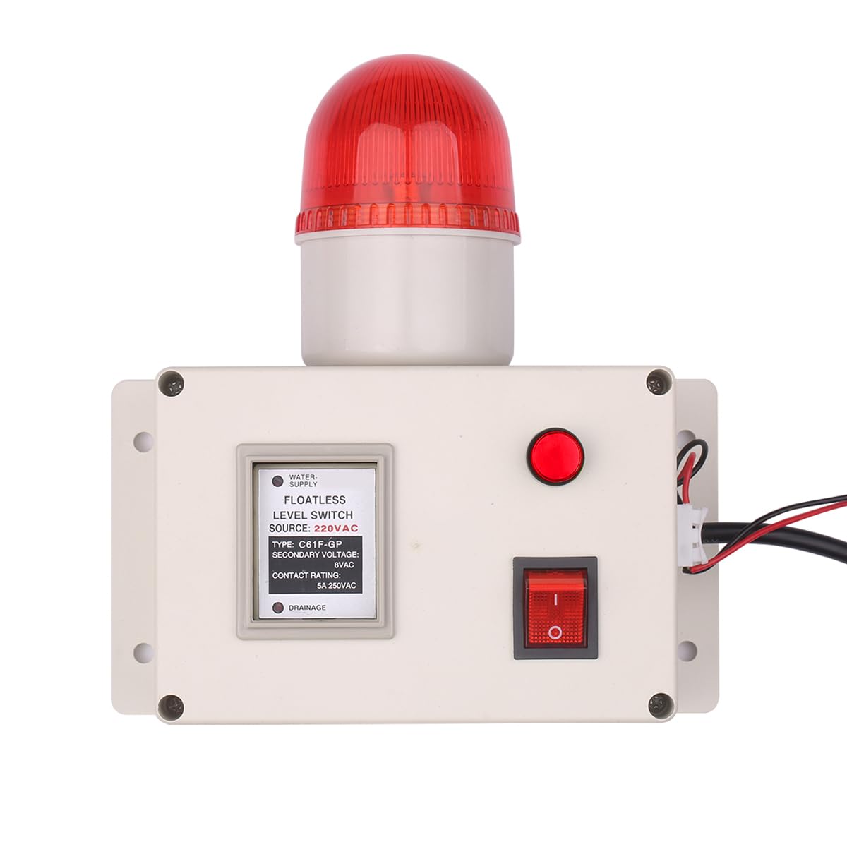 Alarma de Nivel de Agua, Sonda de Acero Inoxidable con Cable de 15 M para Detección de Líquidos, Monitoreo en Tiempo Real con Interruptor de Silencio para (Alarma Agua con