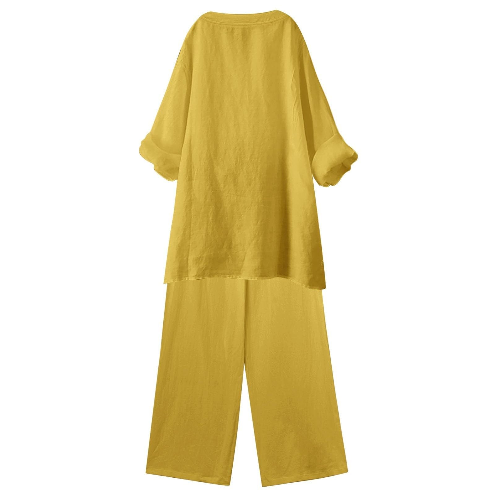 Conjunto de verano para mujer, elegante, traje de pantalón de algodón y
