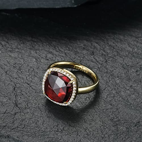 Jupiter Corundum Ruby Gemstone Ring - 14K Gold Plated Genuine Gemstone Women Ring, 0.47"/12Mm Natural Birthstone Rings Jewelry Gifts For Valentine's Day, Mother's Day, Birthday Jewelry Gifts #TOP2