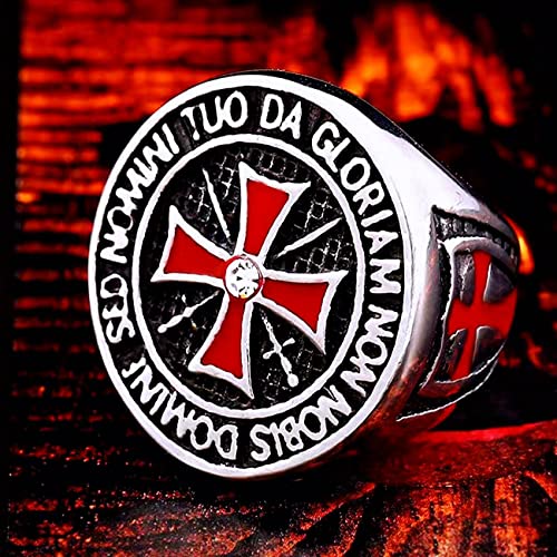 Knights Templar Cross Rings for men Biker 316 Stainless Steel Rings Paladin Warcraft Wizard Worrior Hunter style Iced Out Jewelry Punk Ring Hip Hop Heavy Metal mens fashion rings2