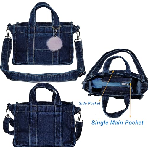 Image of SoonerCozer Crossbody Denim Purse Fashion Small Hobo Bag Stylish Handbag Tote Bag for Women
