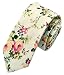 Secdtie Men's Skinny Tie Fashion Causal Cotton Floral Printed Linen Necktie MK13