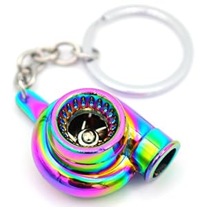 VmG-Store Turbo Flip Flop sleutelhanger met draaiend compressorwiel, Flip Flop