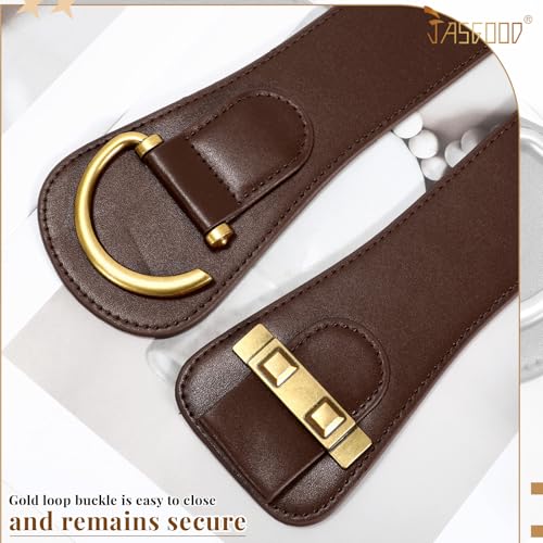 JASGOOD Women's Vintage Stretchy Waist Belt Elastic Wide Waistband for Dresses2