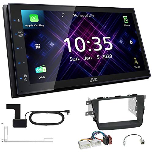 JVC KW-M565DBT 2-DIN Autoradio mit DAB Antenne passend für KIA Sorento II Facelift 2012-2015 schwarz