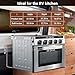 AMZCHEF RV Gas Range 17 Inches Tall, 1.24 Cu.Ft Propane Range Oven with 3 Burners Stove for RV, Apartment, Mobile Home, Stainless Steel.
