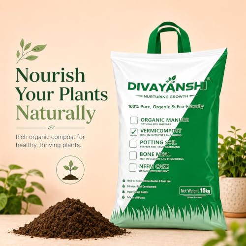 Image of Divayanshi Organic Vermicompost for Plants & Gardening | Natural Soil Conditioner for Home Garden, Pots & Terrace Plants-1kg