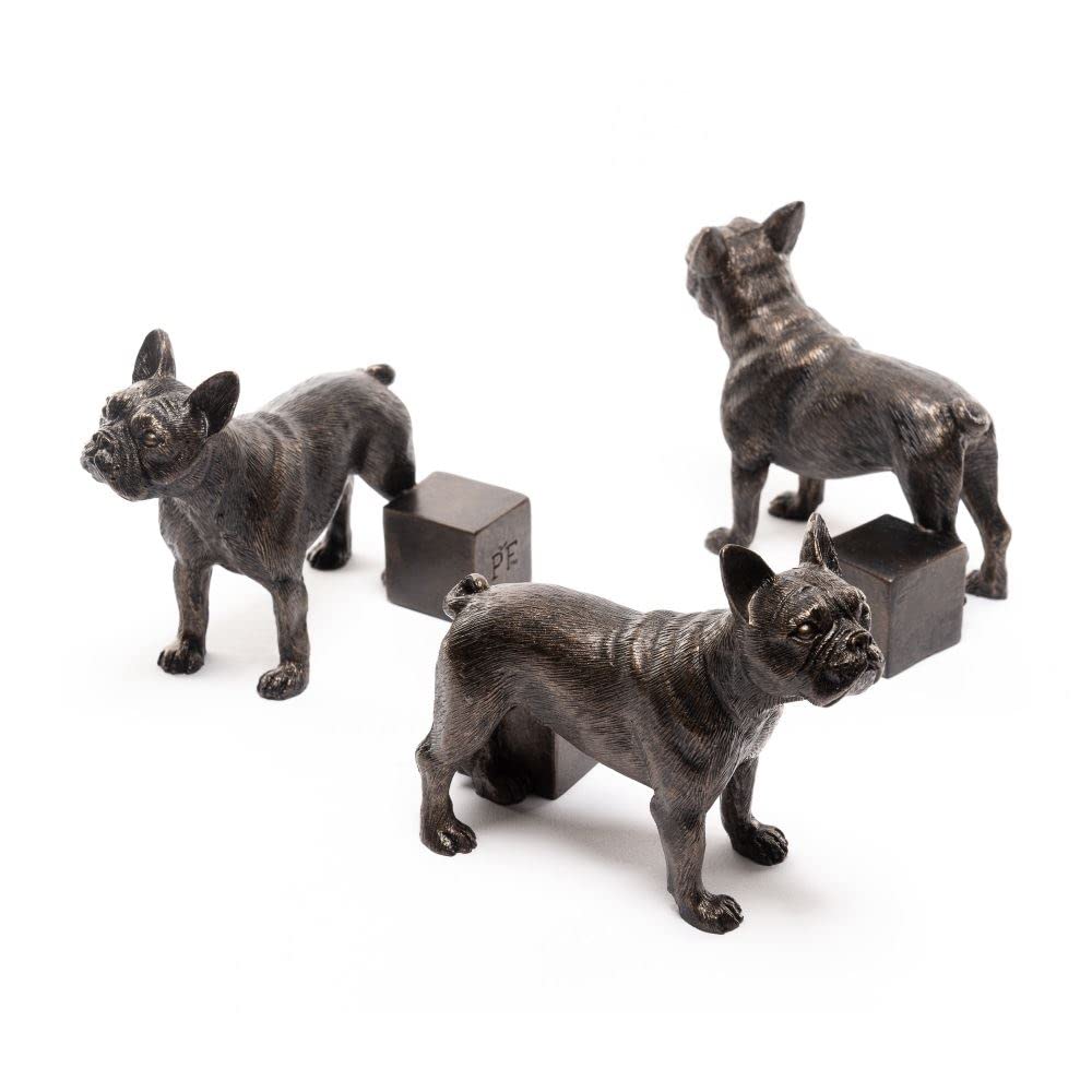 Potty Feet Bronze Plant Risers For Pots. Decorative Feet For Planters. Use Indoor And Outdoor To Improve Airflow And Drainage. Hand Painted French Bulldog/Frenchie Set Of 3