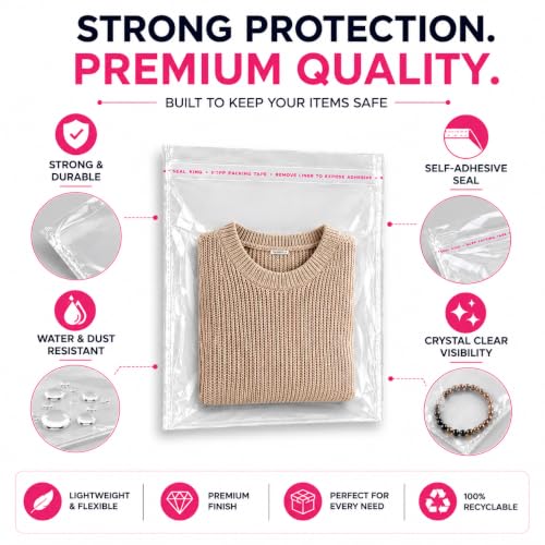 Image of SECUREMENT Plastic Transparent Poly Bags 4 x 5 Inch | Clear Packing Bags for Jewellery, Gift, Accessories, Stationery & Cosmetics