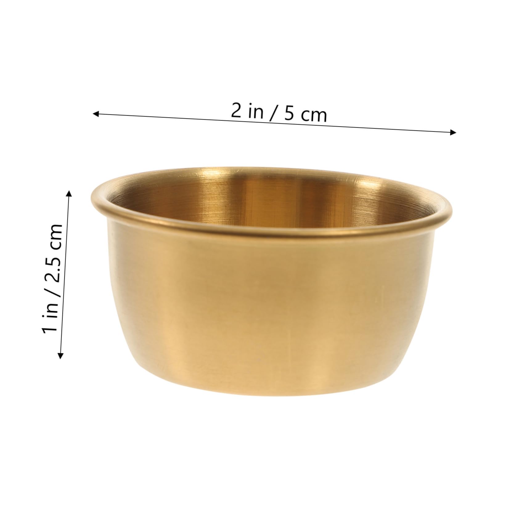 Garneck 2pcs Seasoning Dish Restaurant Supply Household Dipping Dish Condiment Sauce Bowl Mini Individual Saucers Bowl Sauce Dishes Tray Fruit Bowls Ketchup Dish Golden Stainless Steel