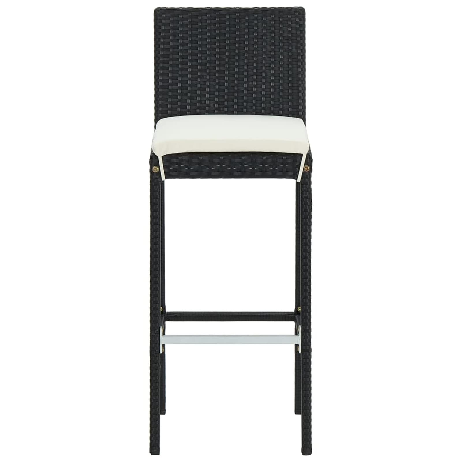 Ensemble de Bar Ensemble de Bar de Jardin Salon de Jardin Exterieur Salon Jardin Ensemble de Bar de Jardin 9 pcs et Coussins Résine tressée Noir CD