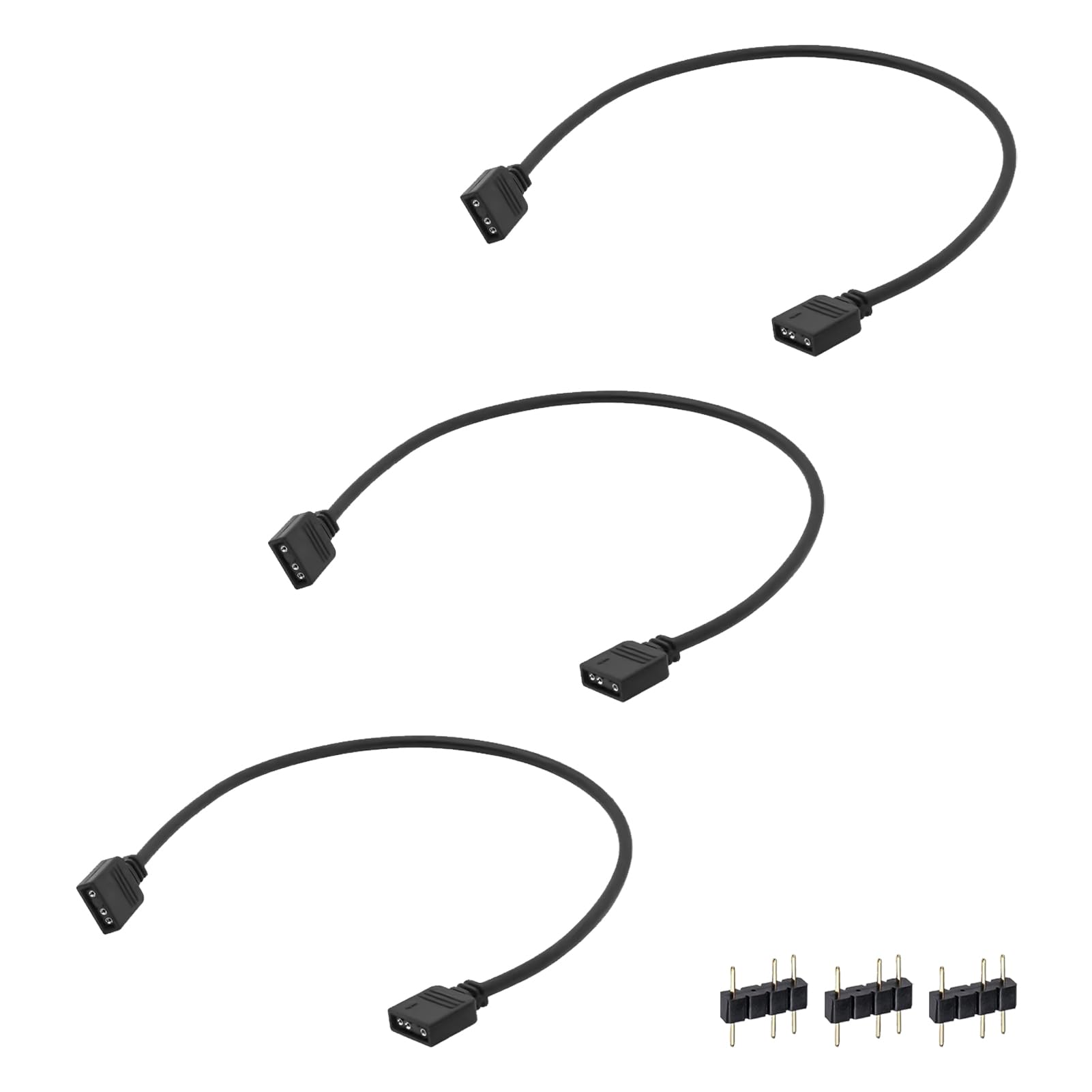Câble Extension ARGB 5V 3 Broches 50 cm, Rallonge RGB 3 Pins, Hub Adaptateur Splitter pour Ventilateurs PC LED Adressables