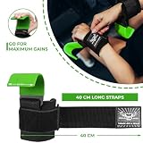BEAST RAGE Podnoszenie ciężarów Haki Paski na nadgarstki Grube neoprenowe wyściełane gumą Owijki fitness Antypoślizgowe Uchwyty do podciągania się Trening Siłownia (Green)