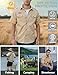 Gihuo Men Shirt Short Sleeve Military Button Down Army Tactical Shirt Utility Cargo Work Uniform Shirt Tops (Small, Khaki)