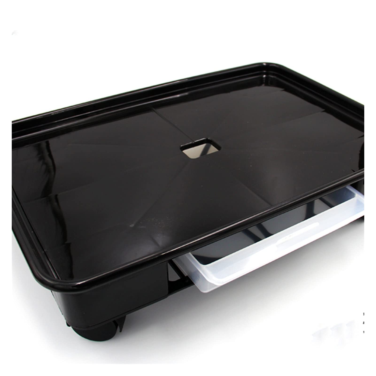 Soporte de plástico para plantas de jardín con ruedas, soporte rectangular para macetas con ruedas, soporte para macetas con ruedas, soporte para macetas en interiores y exteriores, soporte para