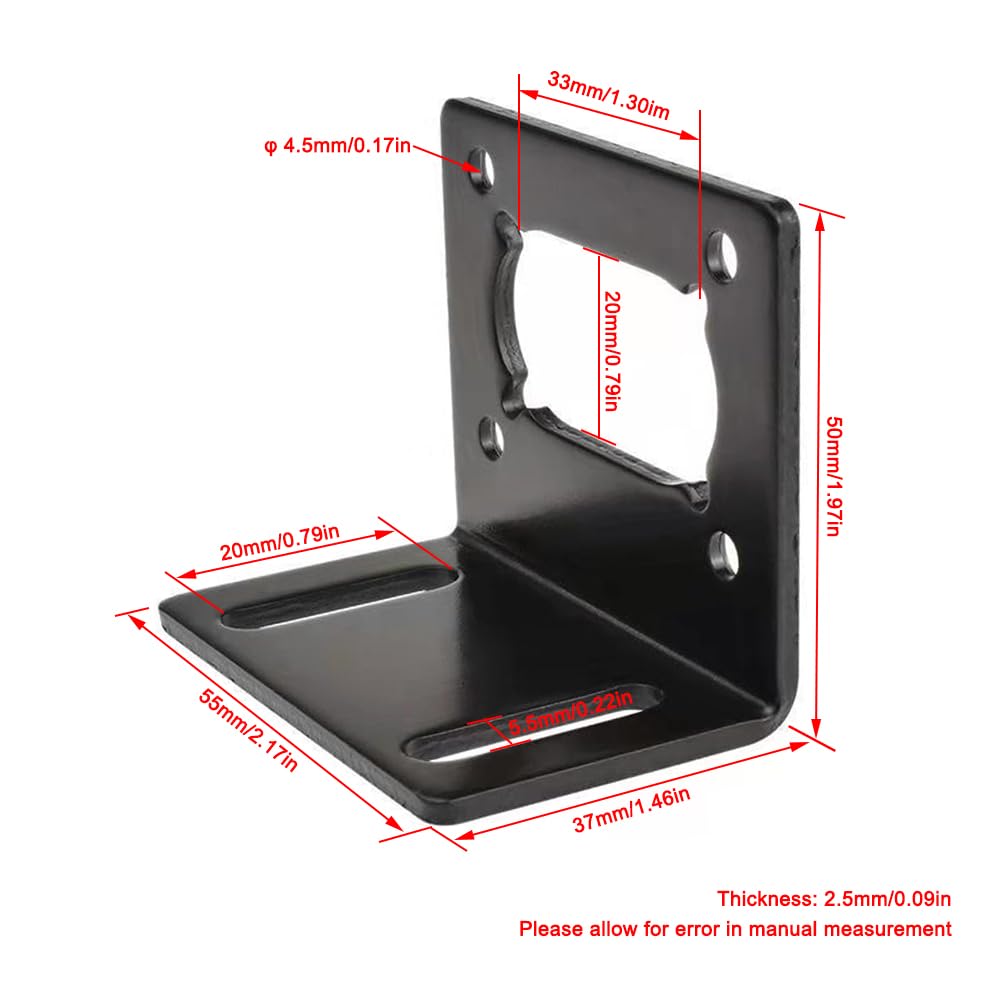 SEIWEI 3 Pcs Motor Mounting Bracket with Screws Compatible with 31ZY Motor Black Worm Geared Motor Holder Mini Motor Support