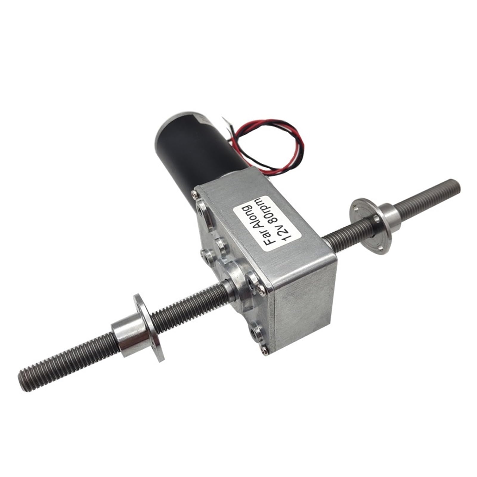 Gear Motor DC12V 24V DC Schneckengetriebemotor mit selbsthemmender Einstellbarer Geschwindigkeit und umkehrbarer M8-Doppelwelle mit Fanggeschwindigkeit 12 bis 470 U/min(12v 12rpm 30.57kg.cm)