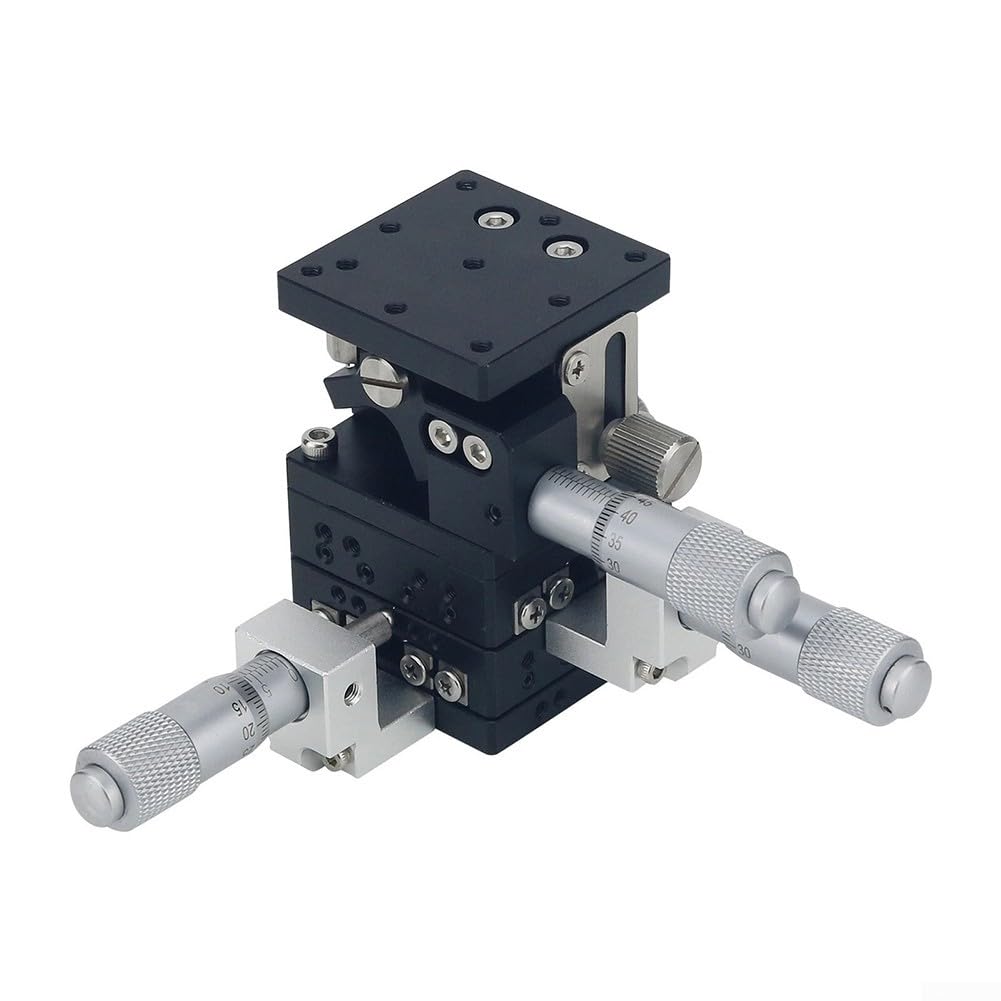 Mesa deslizante lineal manual de 40 x 40 mm, riel de tornillo transversal para microscopios, equipo de prueba, plataforma de desplazamiento