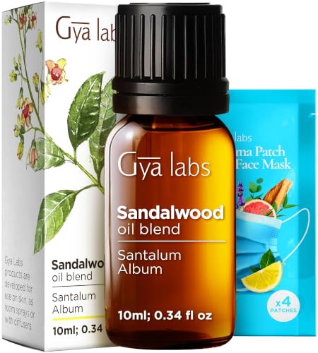 Image of 100% Pure Sandalwood Essential Oil for Skin & Diffuser - 0.34 Fl Oz | Sandalwood Oil for Hair, Meditation & DIY, Rich Woody Aroma for Calming, Aromatherapy Grade Oil - Gya Labs