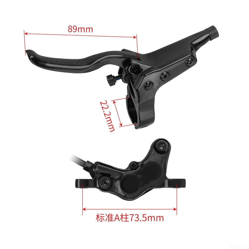 Set freno a disco idraulico a quattro pistoni per mountain bike | Impianto frenante con tubo dell'olio spaccato, lega di alluminio 6061, pilastro standard A/B 75/51Mm